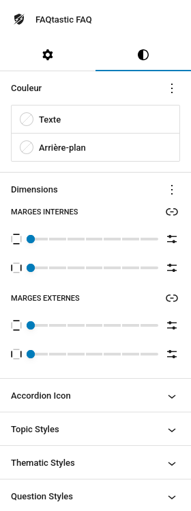 FAQtastic : styles du bloc FAQtastic FAQ
