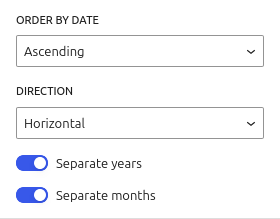 EventPost : bloc Event Timeline réglages dates/ordre